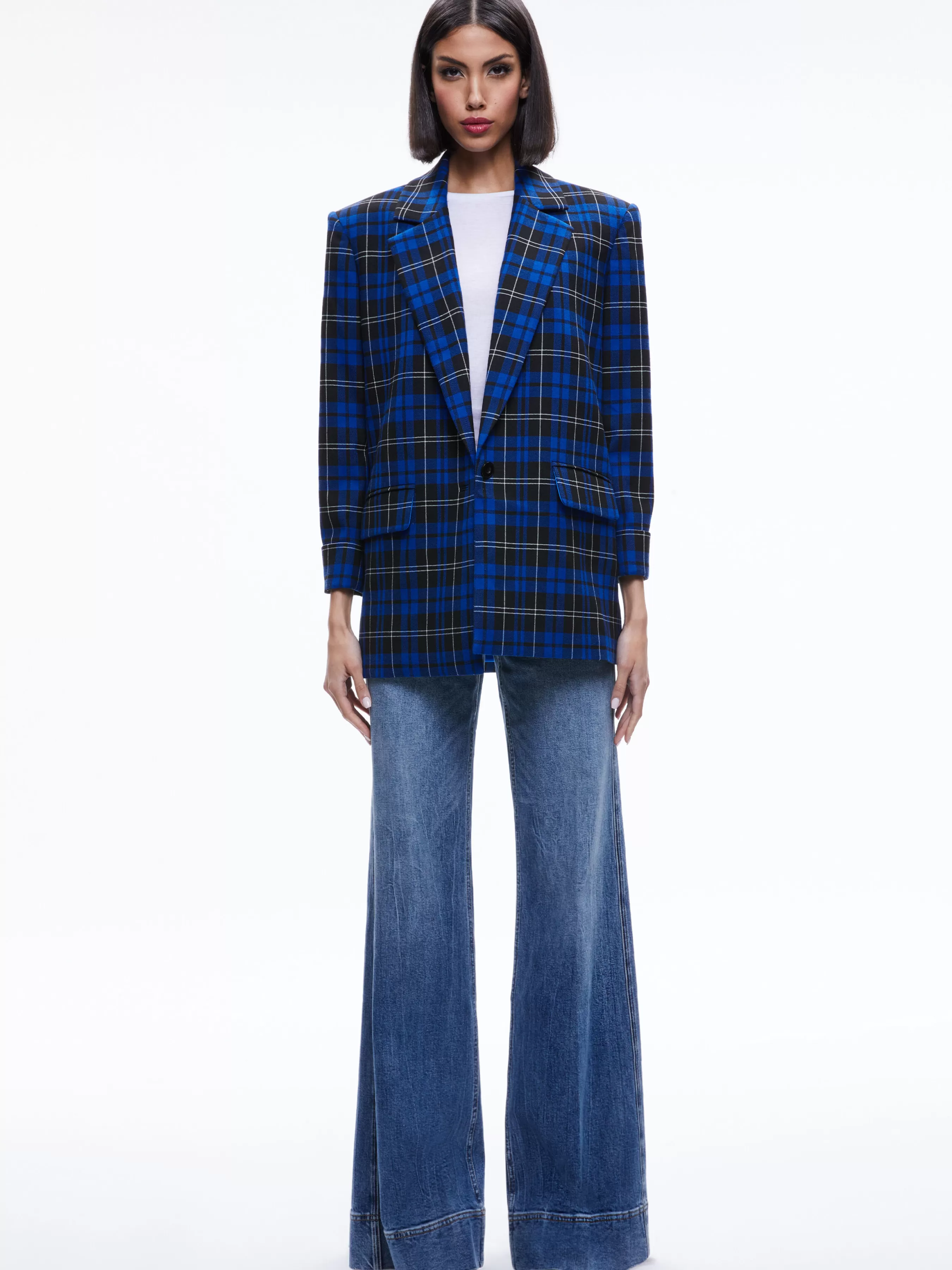 Alice and Olivia ASHLEY OVERSIZED BLAZER + CADY HIGH WAISTED SHORT