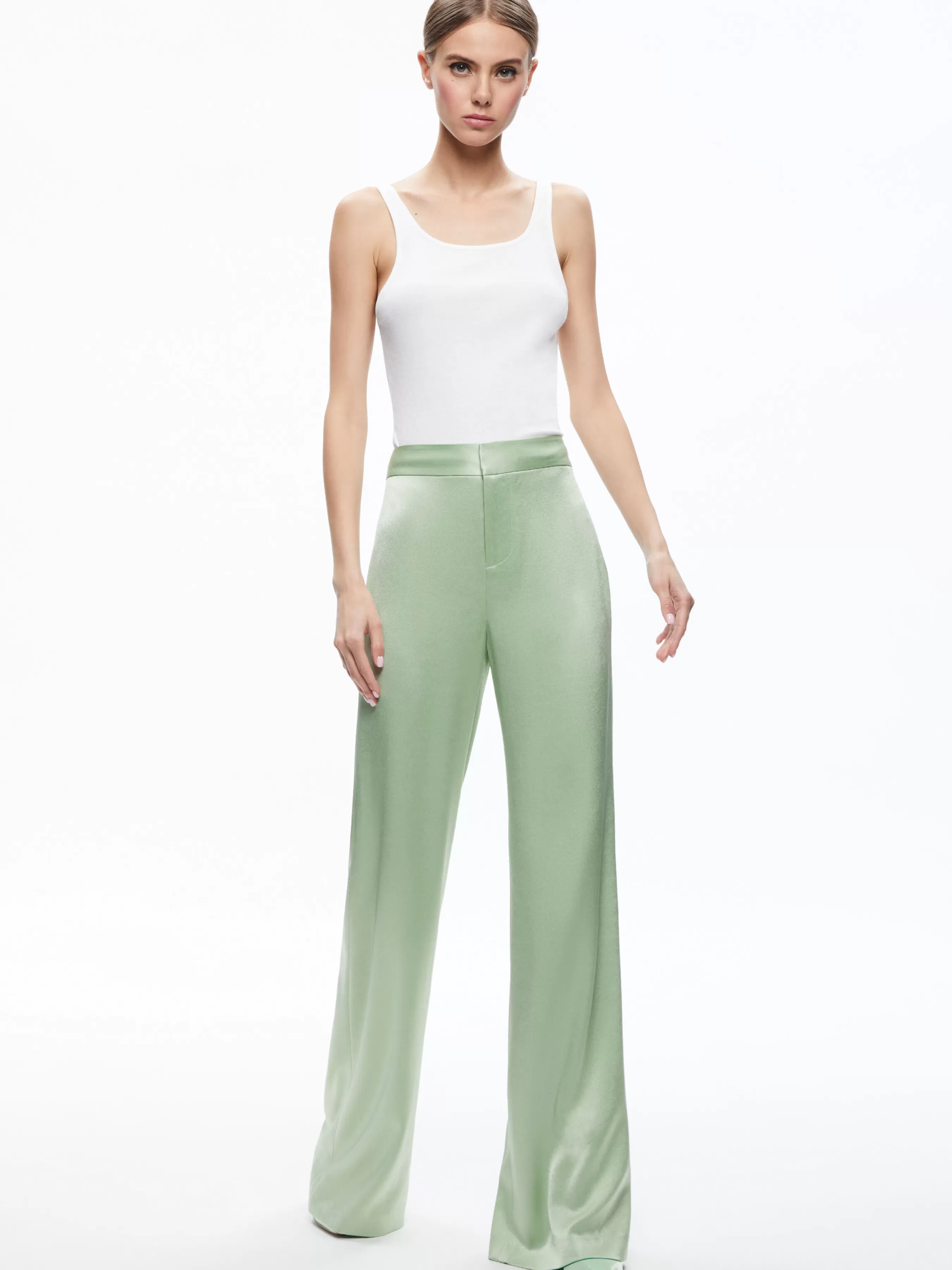 Alice and Olivia DENNY NOTCH COLLAR BOYFRIEND BLAZER + DEANNA HIGH WAISTED BOOTCUT PANT