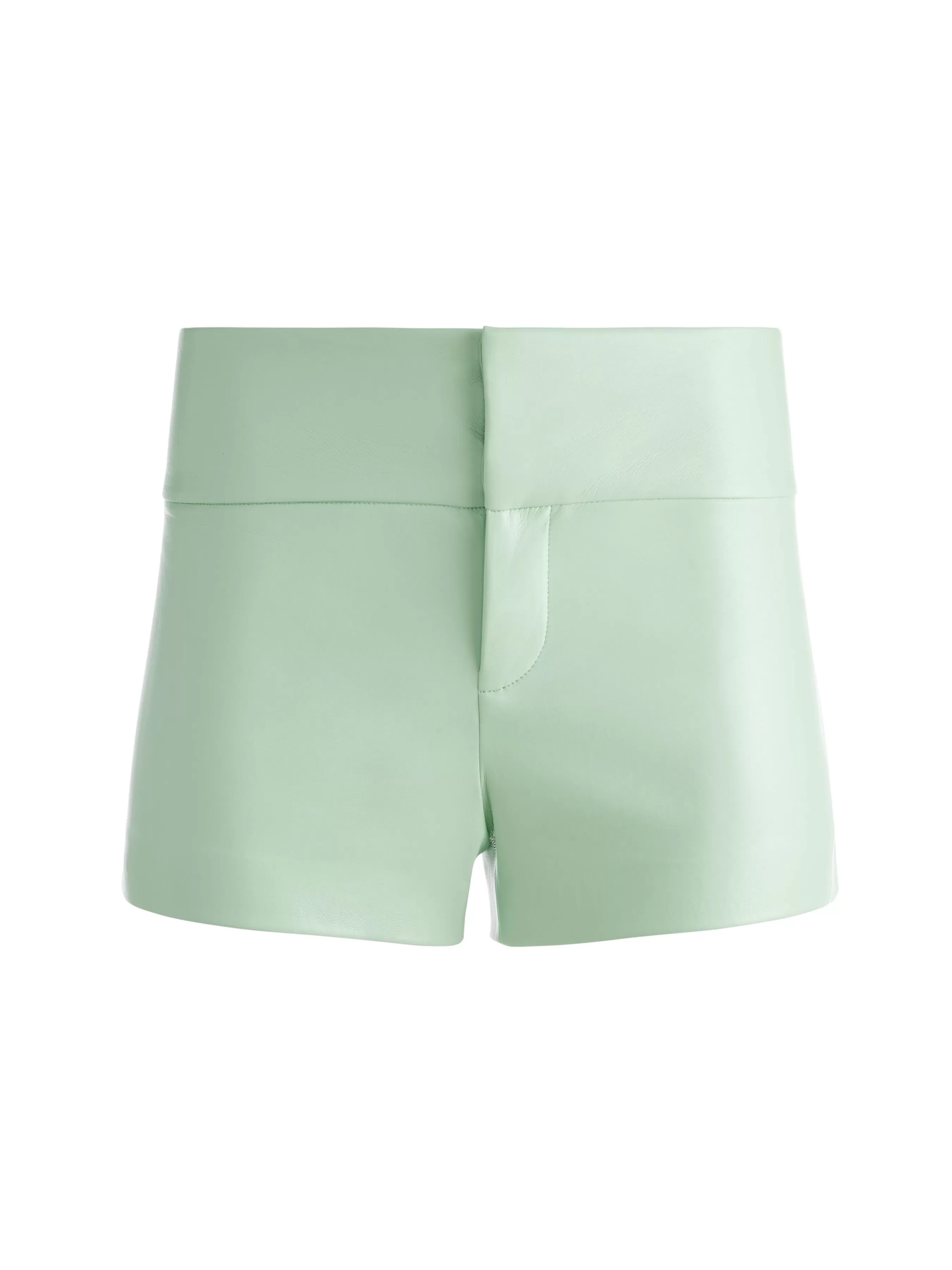Alice and Olivia DENNY VEGAN LEATHER SHAWL COLLAR BLAZER + OLIVIA VEGAN LEATHER SHORT