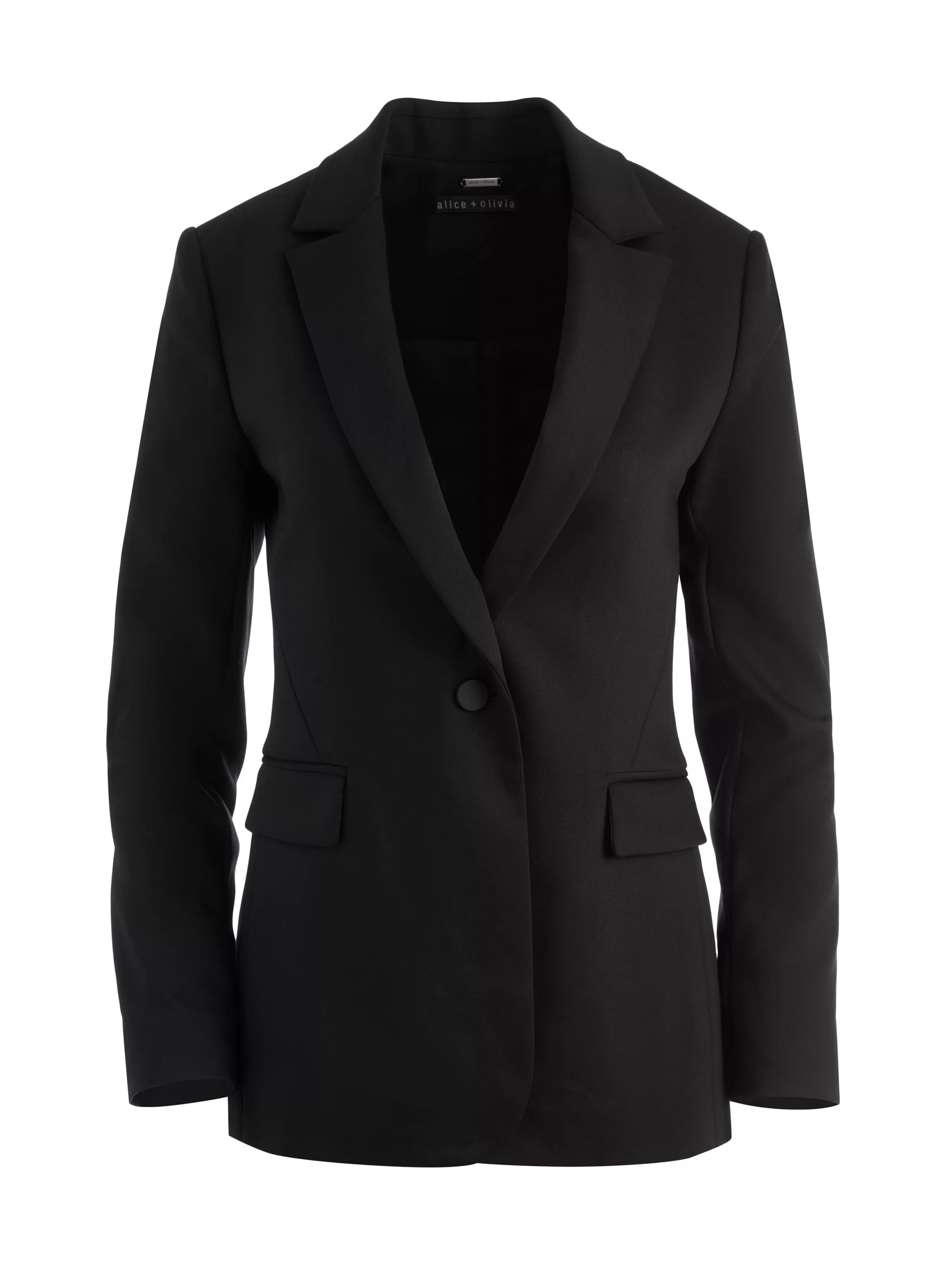 Alice and Olivia MACEY FITTED NOTCH COLLAR BLAZER + DONALD HIGH WAIST SHORT- BLACK