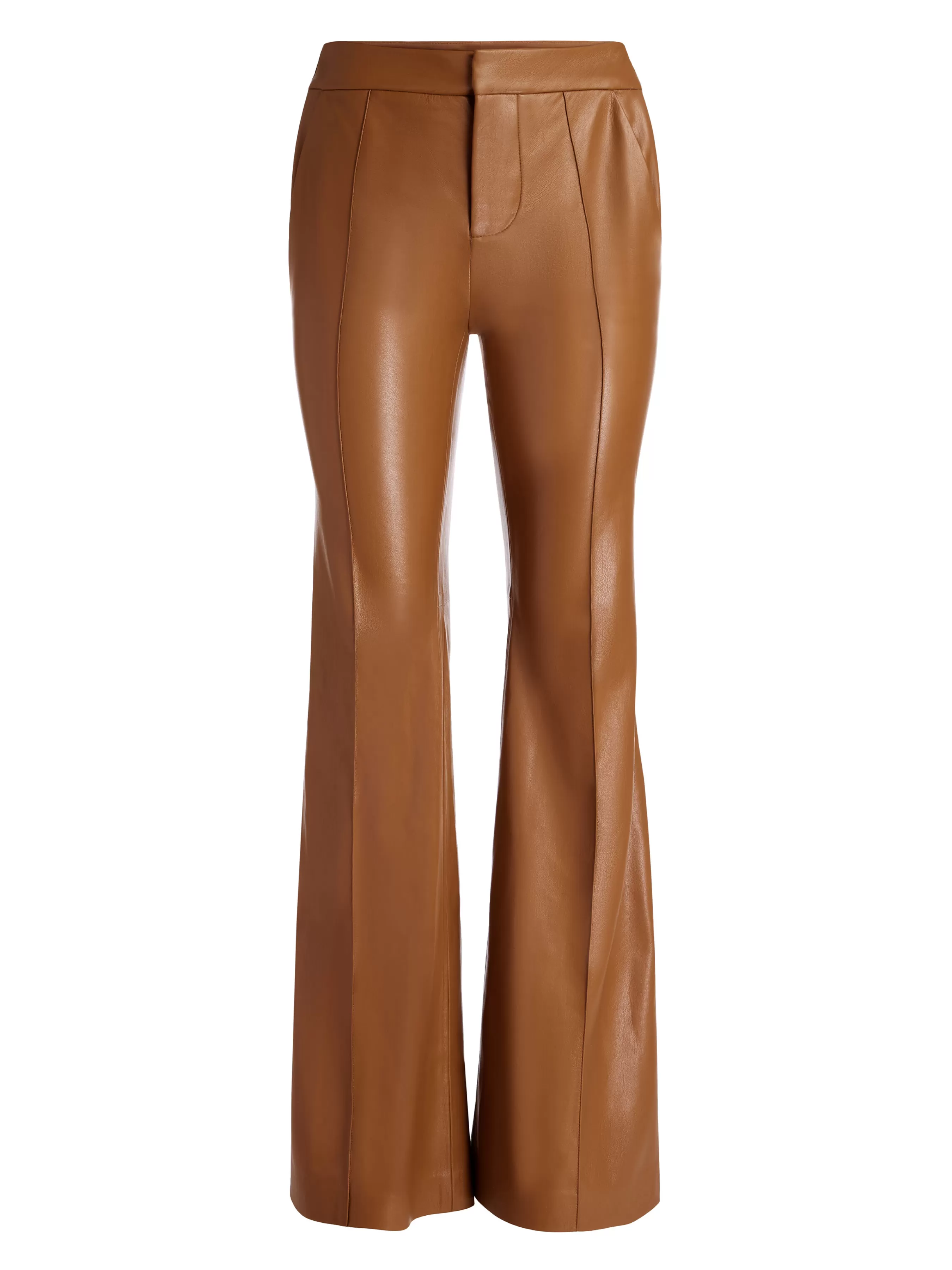 Alice and Olivia MACEY FITTED VEGAN LEATHER BLAZER + DANETTE VEGAN LEATHER SPLIT HEM TROUSERS