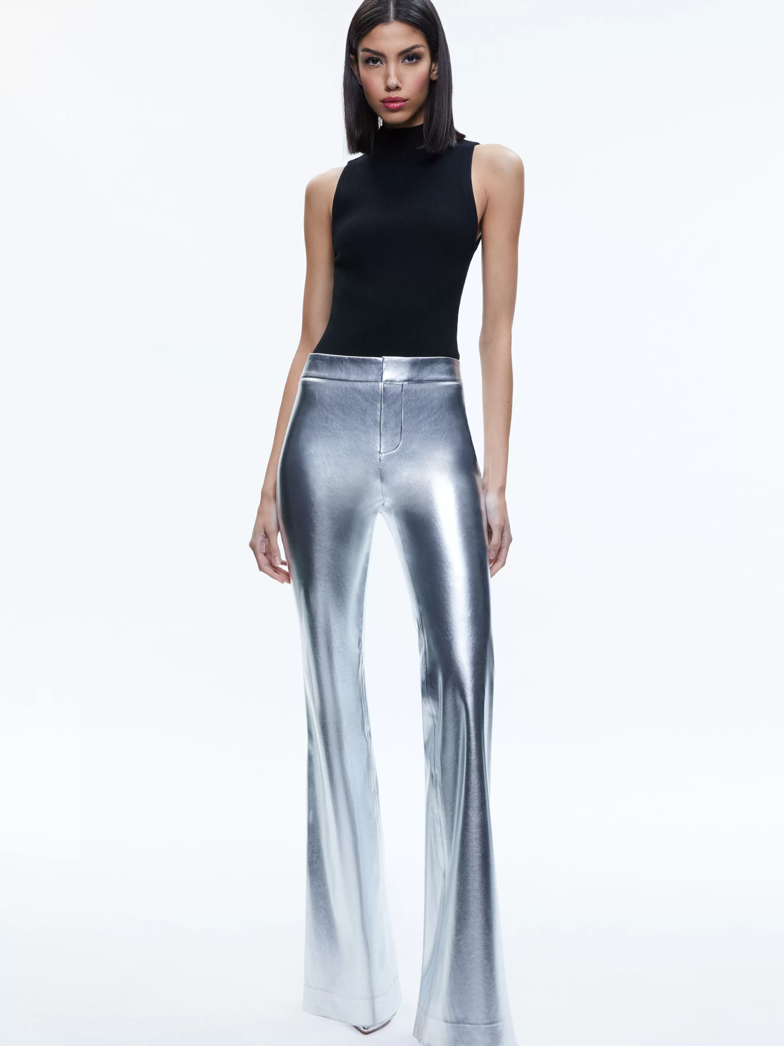 Alice and Olivia MACEY METALLIC VEGAN LEATHER BLAZER + LIVI METALLIC VEGAN LEATHER PANT
