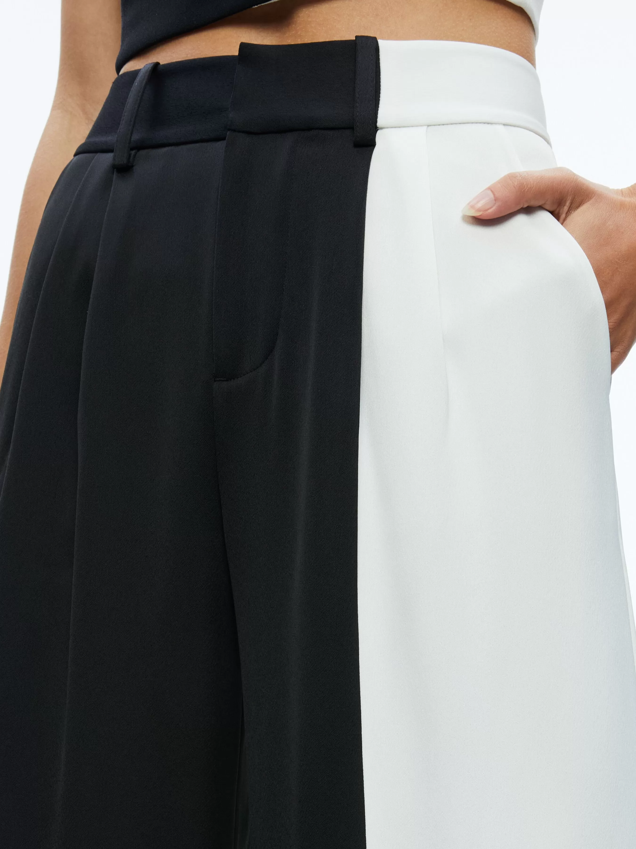 Alice and Olivia MERI COLOR BLOCK BLAZER TOP + POMPEY COLOR BLOCK PANT