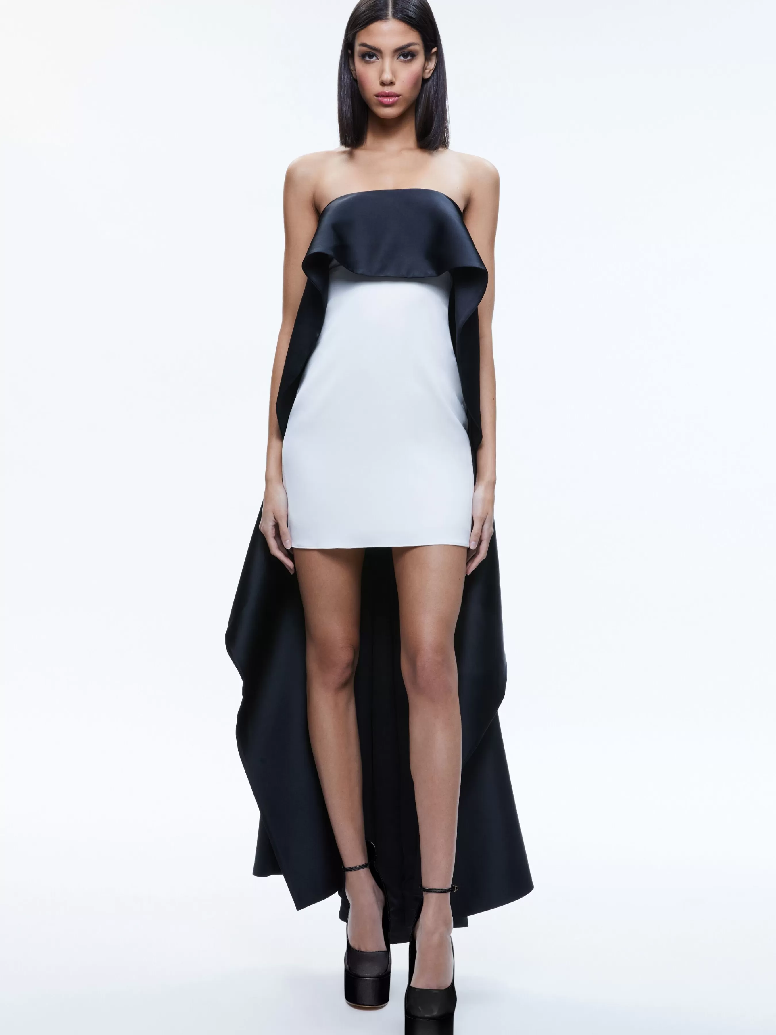 Alice and Olivia THEDA STRAPLESS HIGH LOW DRESS