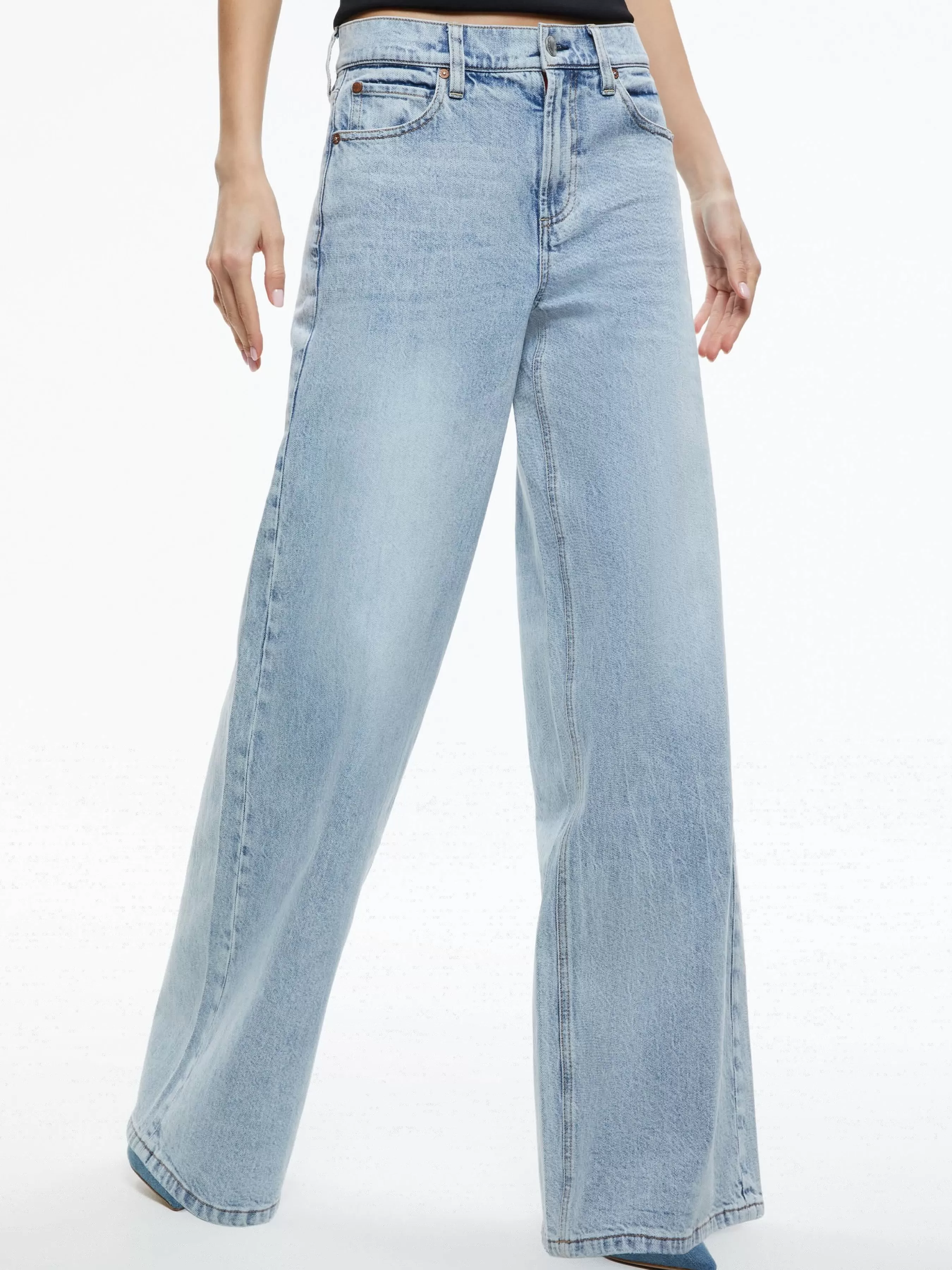 Alice and Olivia TRISH MID RISE BAGGY JEAN