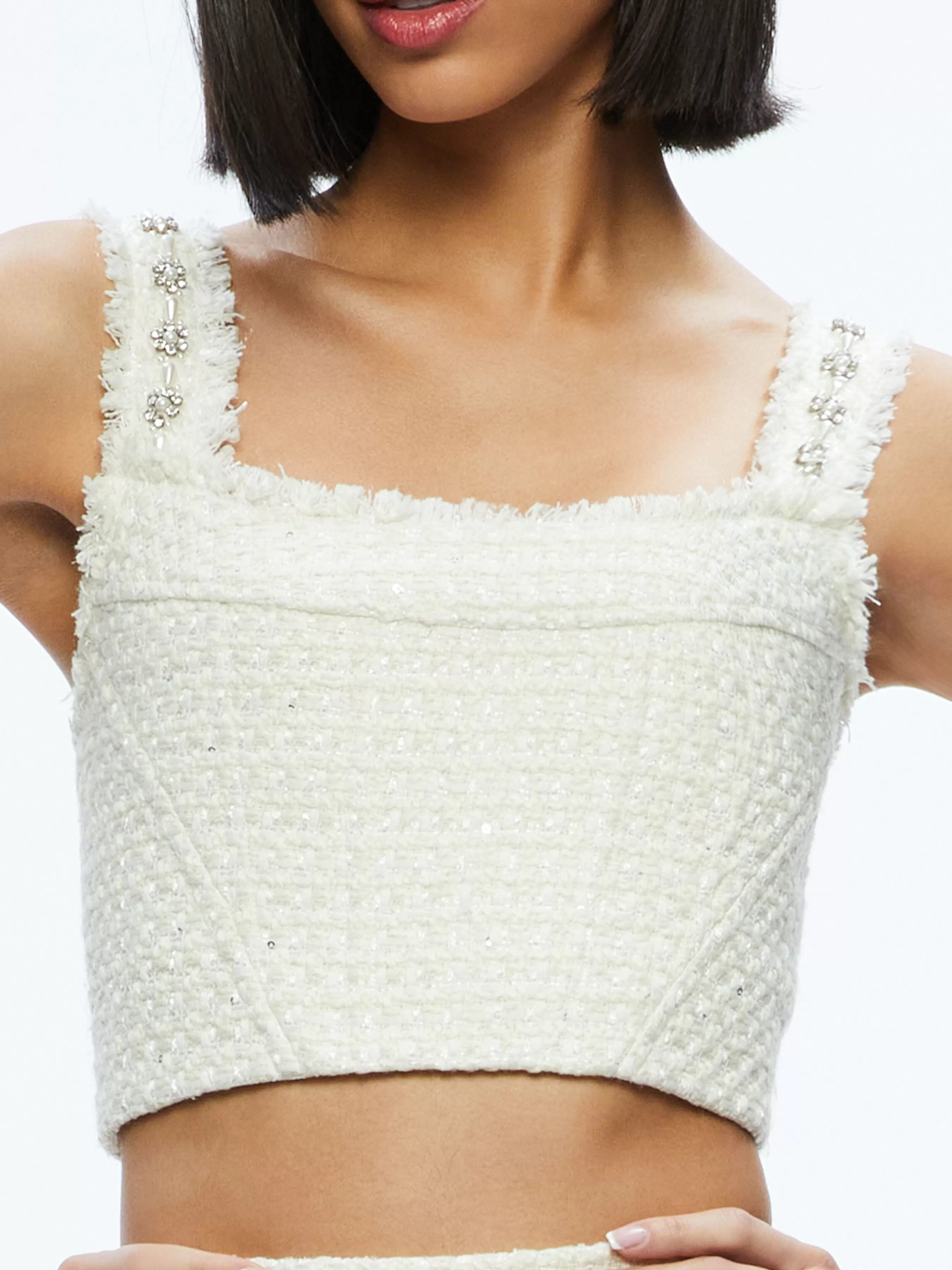 Alice and Olivia VICENTA EMBELLISHED STRUCTURED CORSET + ECENIA MINI SKIRT